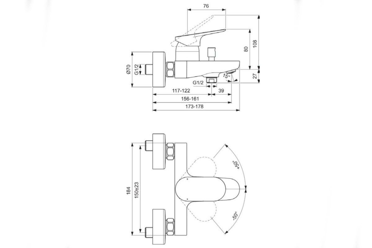 Cмесител за вана/душ Ceralife O BE029XG - Image 4
