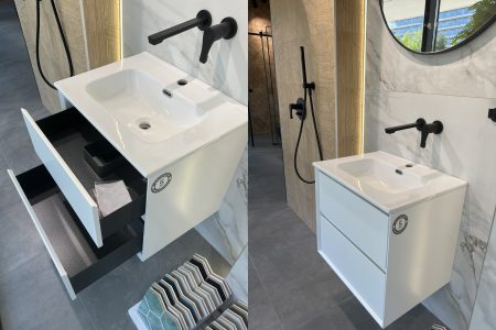 Конзолен шкаф с мивка Cool White Matt 60см