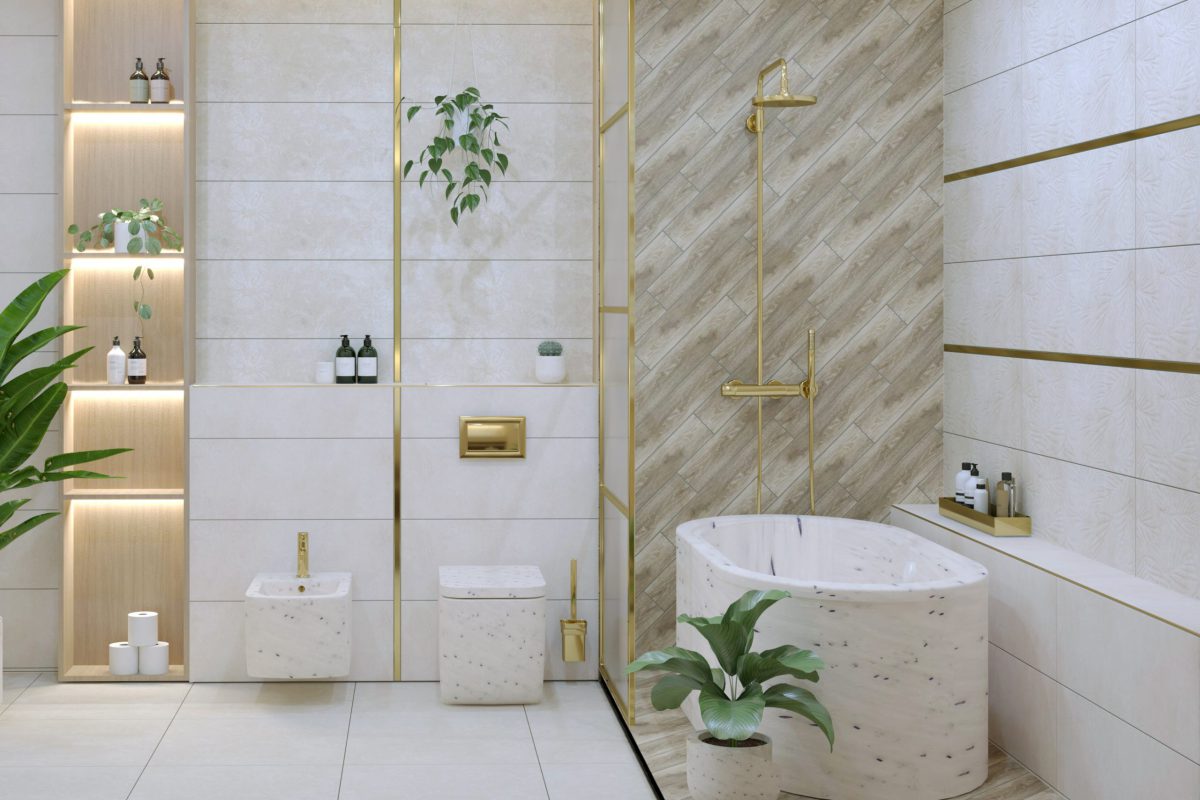 Amira Beige 30x90 серия плочки за баня - Image 1