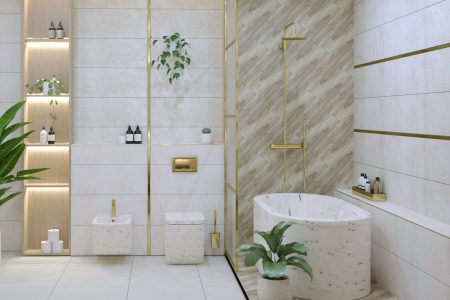 Amira Beige 30x90 серия плочки за баня