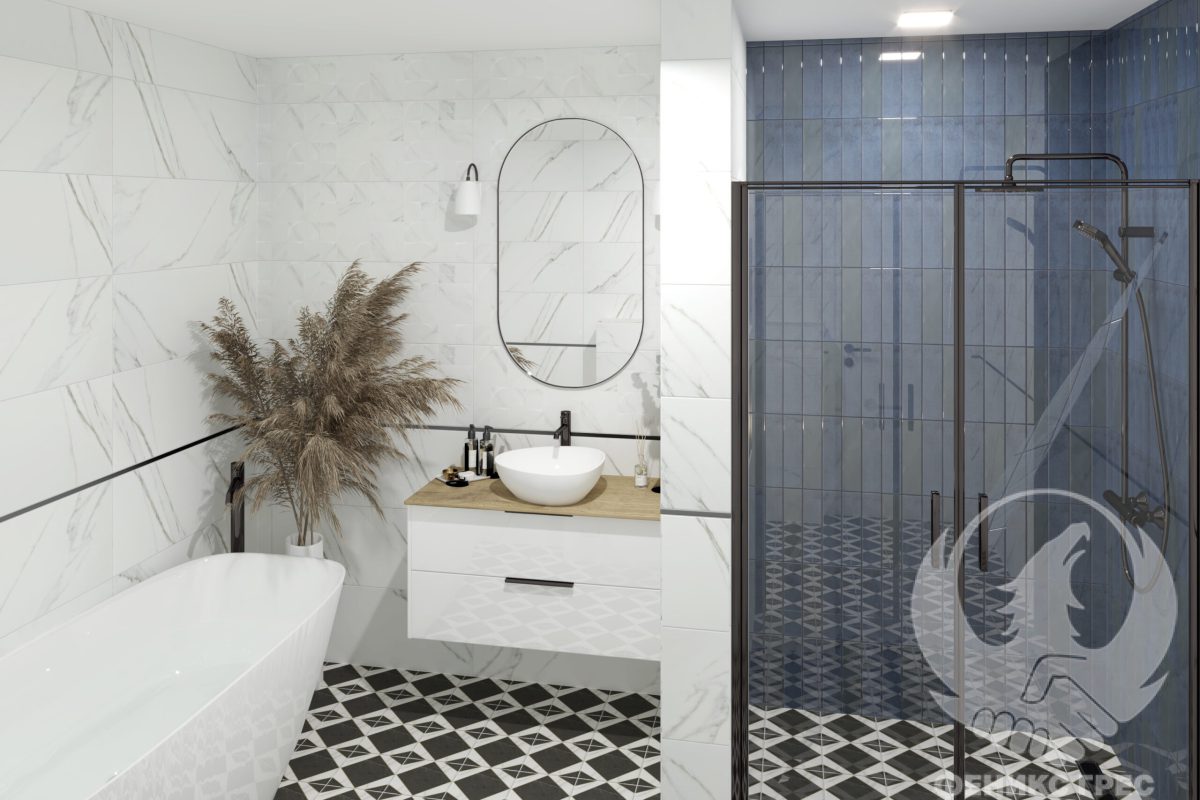 Aston White Matt 33.3x90 серия плочки за баня - Image 1