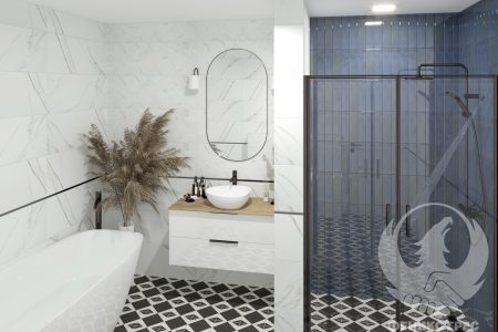 Aston White Matt 33.3x90 серия плочки за баня