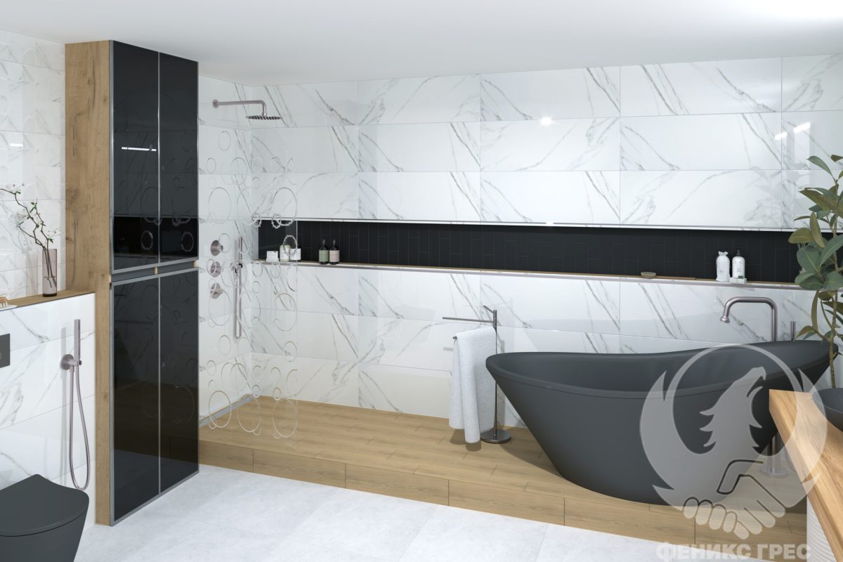 Aston White Brillo 33.3x90 серия плочки за баня - Image 1