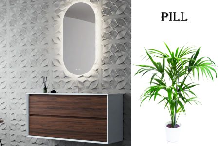 Овално огледало с осветление Pill 50x90