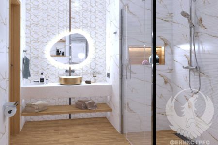 Damiano Gold 30x90 серия плочки за баня