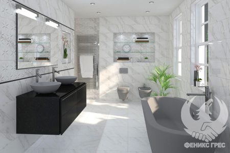 Eden White 25x80 серия плочки за баня