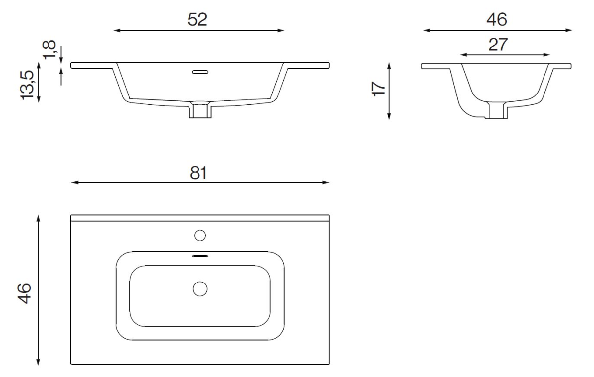 Конзолен шкаф с мивка Cool White Matt 80см - Image 4