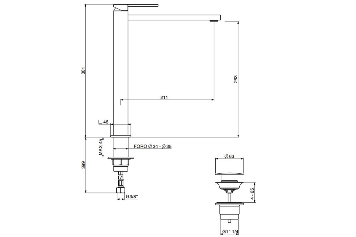 Висок смесител за мивка Color Cube 8548/85CO - Image 3