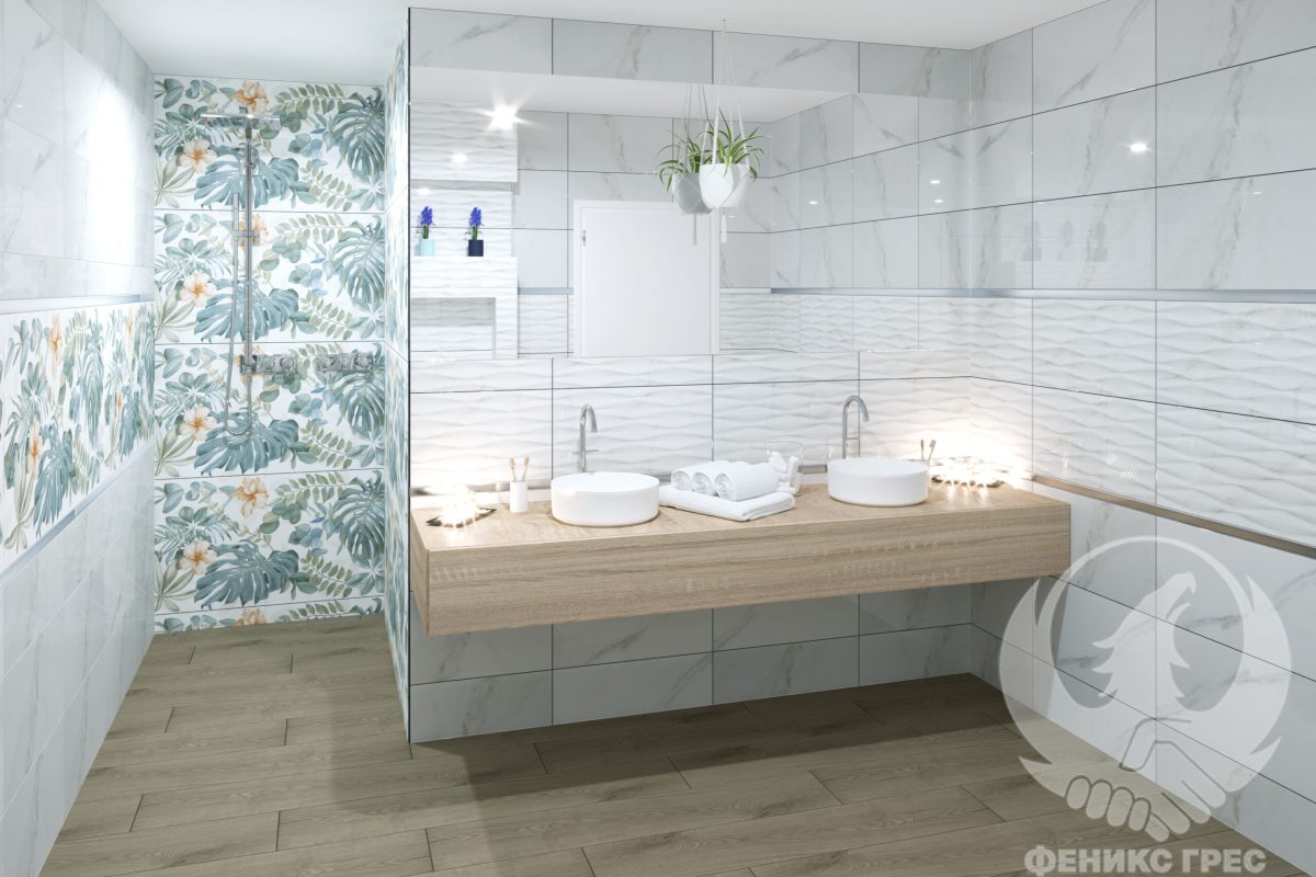 Essens White 31.6x60 серия плочки за баня - Image 3