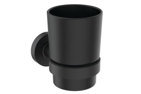 Стъклена чаша с държач IOM Black A7928XG