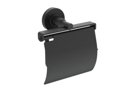 Държач за тоалетна хартия с капак IOM Black A9127XG