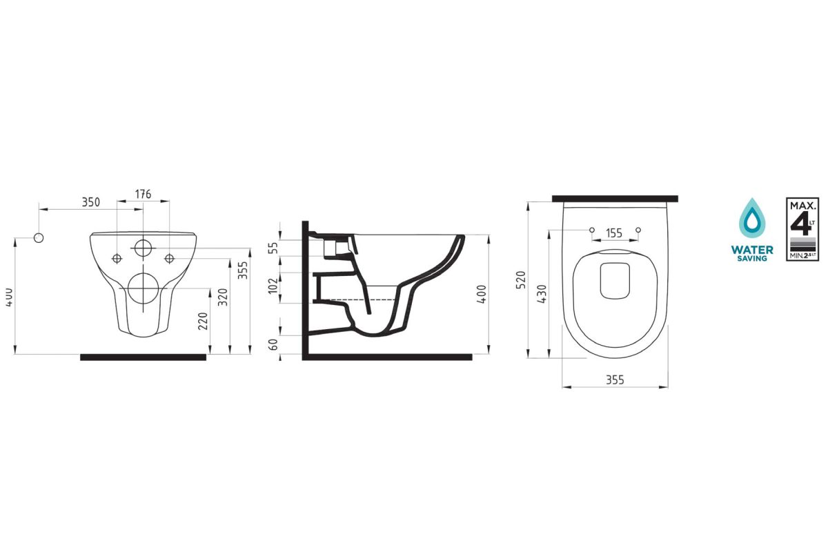 Конзолна тоалетна Leo с капак Vento - Image 2