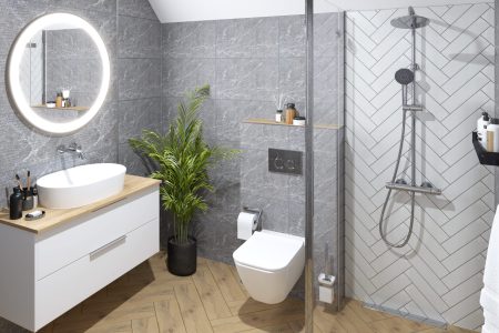 Apogeo Gris 33.3x55 серия плочки за баня