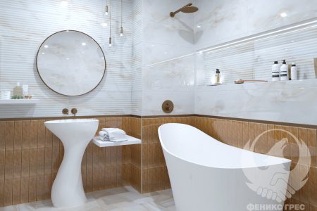 Naza White 30x90 серия плочки за баня