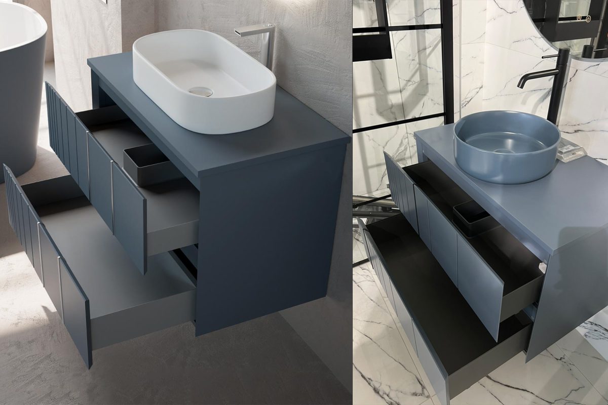 Конзолен шкаф Pole Cobalt Blue Matt 80см - Image 4