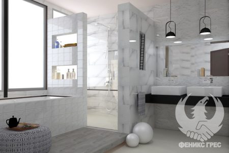 Newbury White Slim 30x90 серия плочки за баня