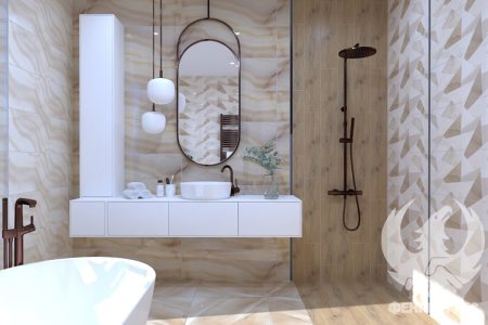 Onice Warm 30x90 серия плочки за баня