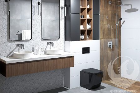 Romani Black and White 30x60 серия плочки за баня