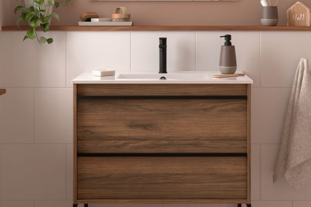 Конзолен шкаф с мивка Attila 80см. Walnut Maya