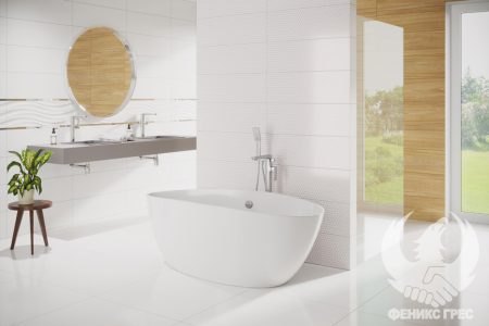 Snow Mat 25x75 серия плочки за баня