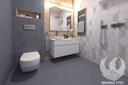 Solid Grey 21.5x25 дизайнерски плочки