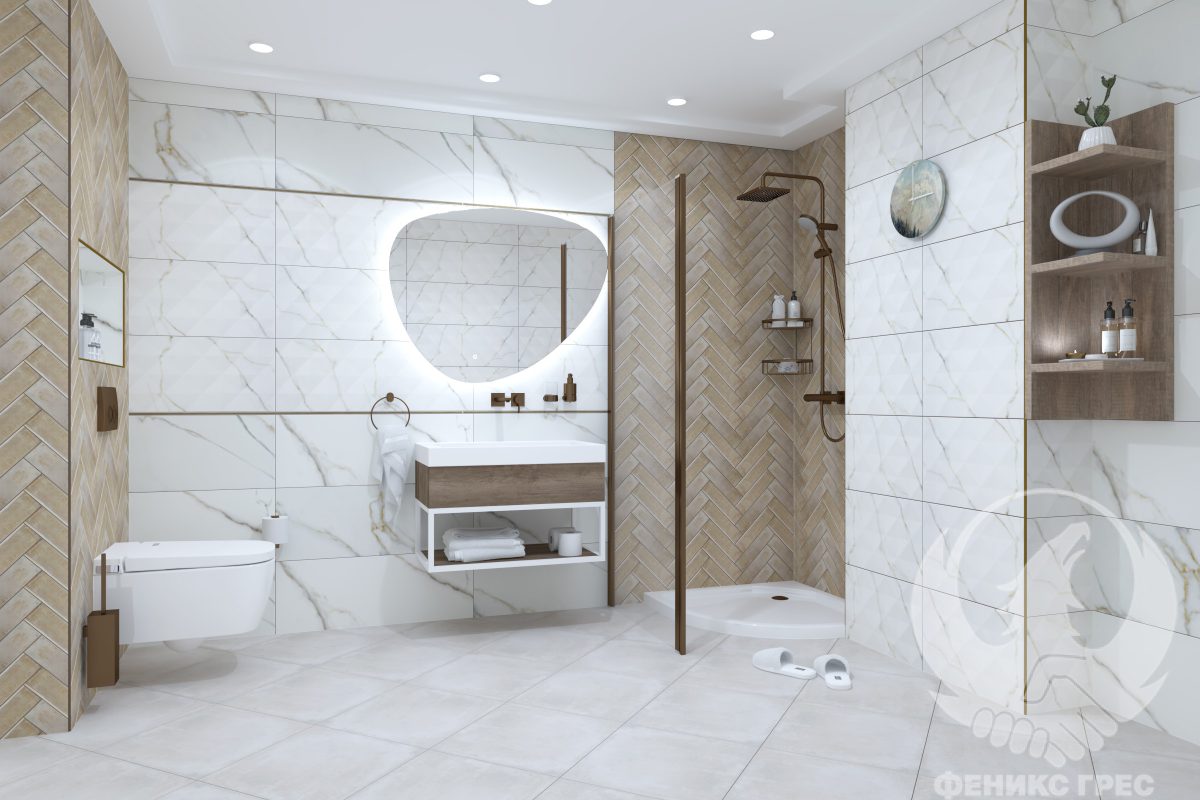 Aston Gold Matt 33.3x90 серия плочки за баня - Image 1