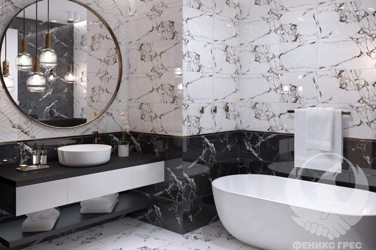 Vira Black 30x90 серия плочки за баня - Image 1