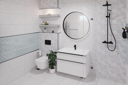 Ares Light Grey 30x90  серия плочки за баня