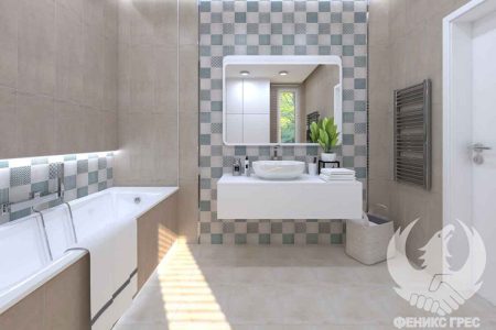 Stuk Taupe 25x70 серии плочки за баня