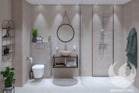 Stuk Space Taupe 25x70 серия плочки за баня