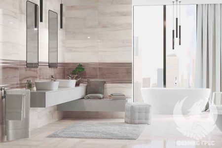 Terra Grey 25x75 серия плочки за баня