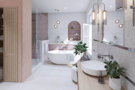 Lisbon White/Clay 30x75 серия плочки за баня