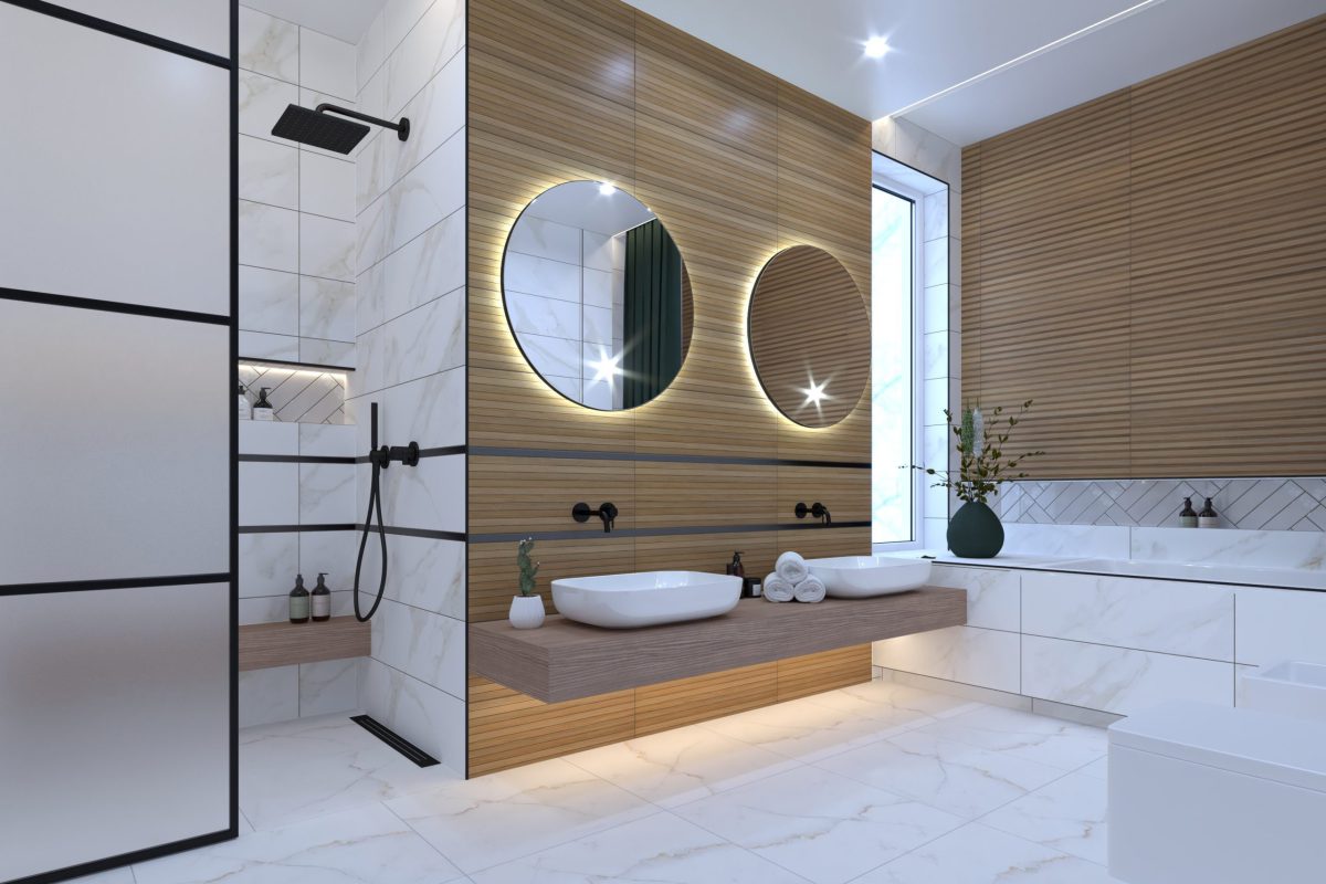 Feel Marble Almond 25x75 серия плочки за баня - Image 1