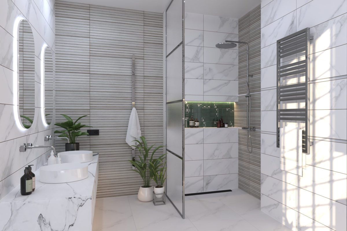 Feel Marble Grey 25x75 серия плочки за баня - Image 1