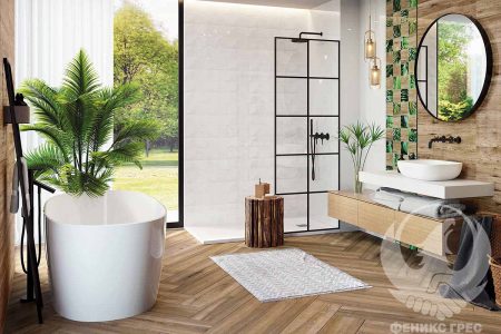 White Glossy Oregon 25x75 серия плочки за баня